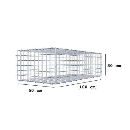 Schanskorf 100 cm x 30 cm x 50 cm (L x H x D), maaswijdte 5 x 5 cm, spiraalring