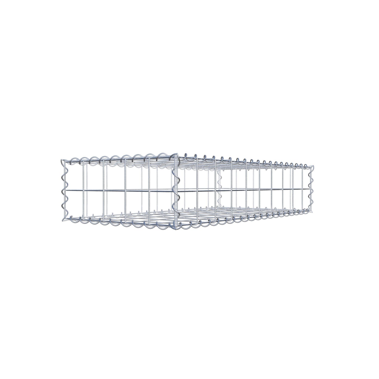 Schanskorf 100 cm x 20 cm x 50 cm (L x H x D), maaswijdte 10 cm x 10 cm, spiraalvormig