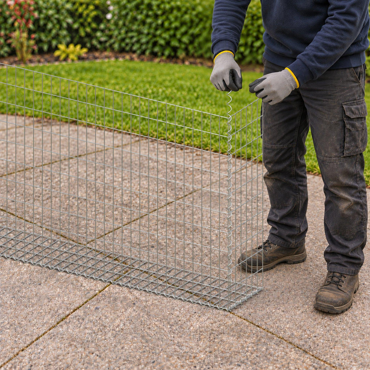 Gabion 200 cm x 100 cm x 30 cm (L x H x P), mailles 5 cm x 10 cm, spirale
