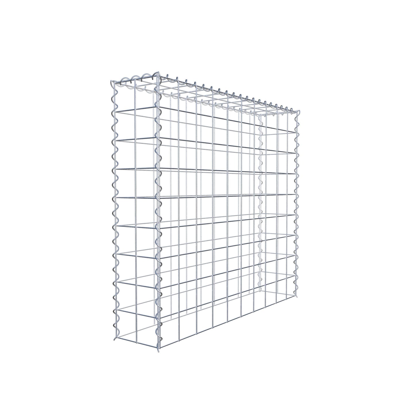 Opbouw schanskorf type 3 100 cm x 90 cm x 20 cm (L x H x D), maaswijdte 10 cm x 10 cm, spiraal