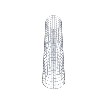 Schanskorfzuil rond 47 cm diameter, 230 cm hoogte, maaswijdte 5 cm x 10 cm