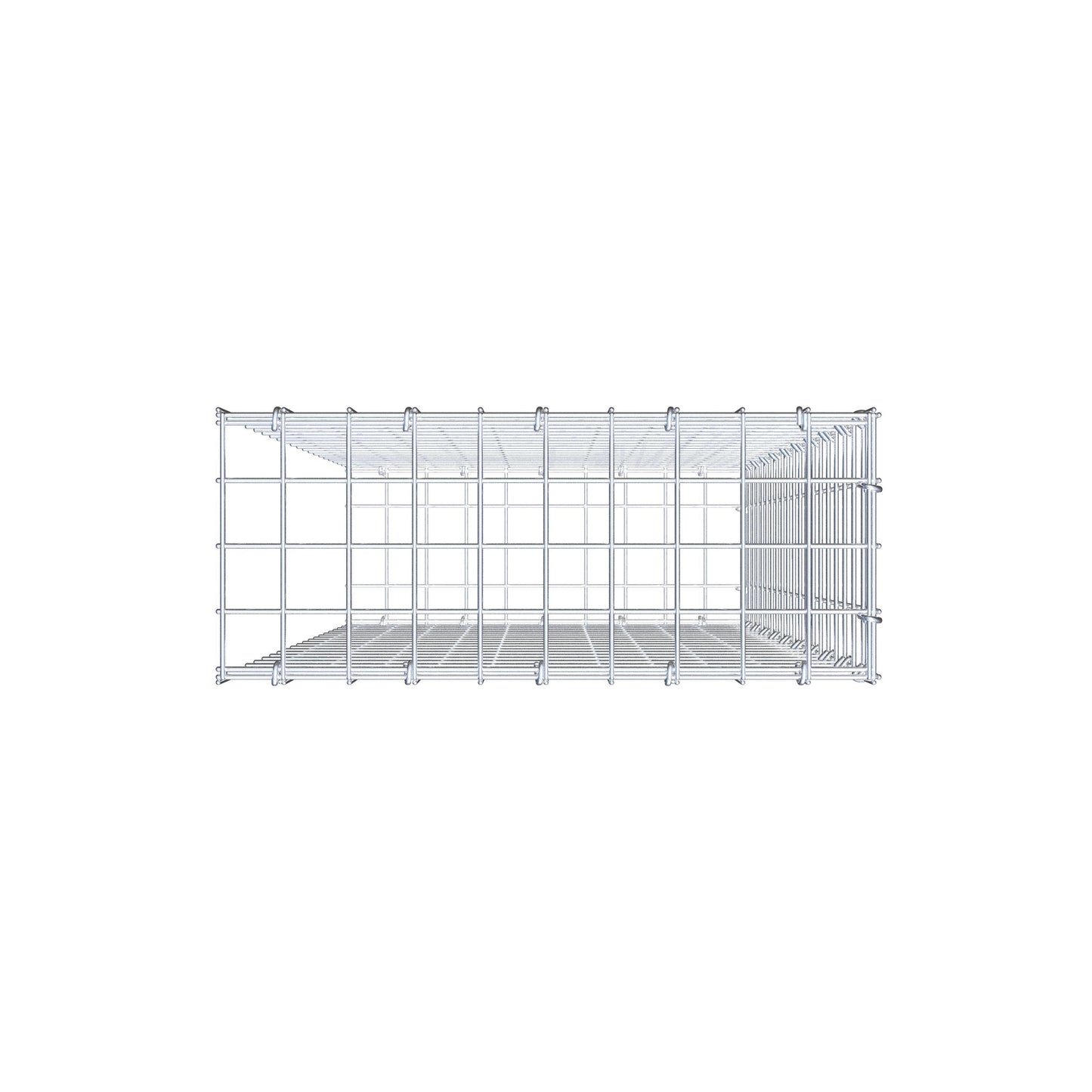 Gabbione fissabile tipo 2 100 cm x 50 cm x 20 cm (L x H x P), maglia 5 cm x 5 cm, anello a C