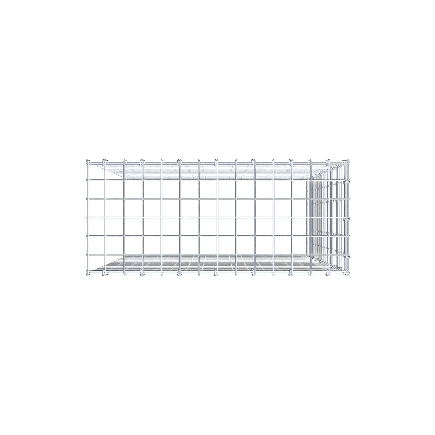 Monteret gabion type 4 100 cm x 70 cm x 30 cm (L x H x D), maskestørrelse 5 cm x 5 cm, C-ring