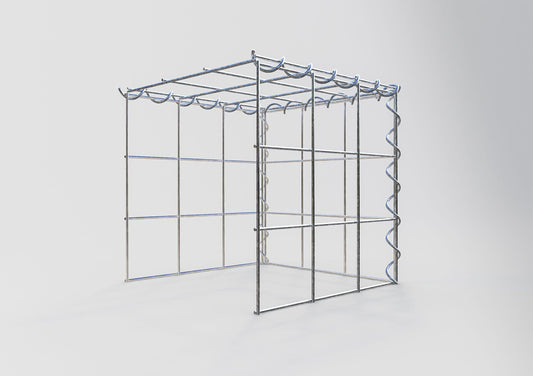 Gavión adulto tipo 4 30 cm x 30 cm x 30 cm (largo x alto x profundidad), tamaño de malla 10 cm x 10 cm, espiral