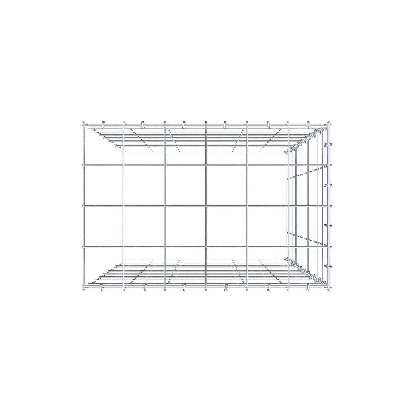 Type 4 oplegkorf 100 cm x 60 cm x 40 cm (L x H x D), maaswijdte 10 cm x 10 cm, C-ring