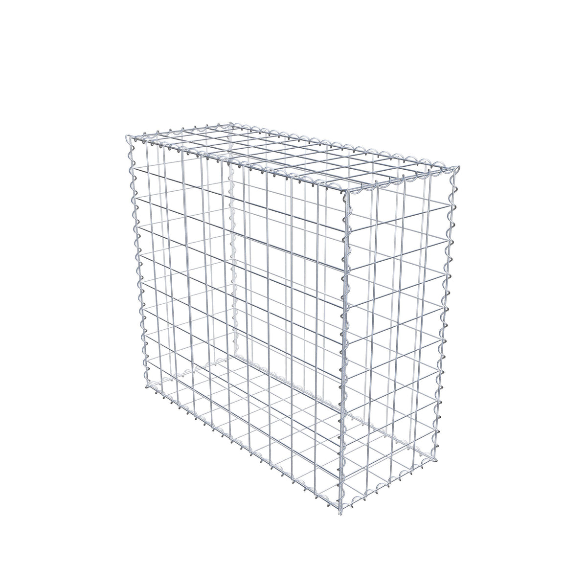 Gabbione 100 cm x 90 cm x 40 cm (L x H x P), maglia 10 cm x 10 cm, spirale