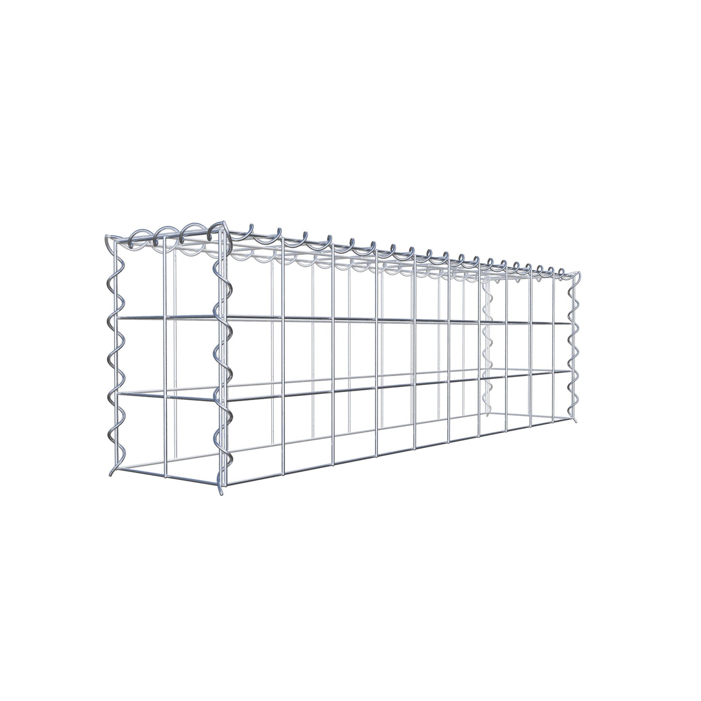Opvokset gabion type 3 100 cm x 30 cm x 20 cm (L x H x D), maskestørrelse 10 cm x 10 cm, spiral