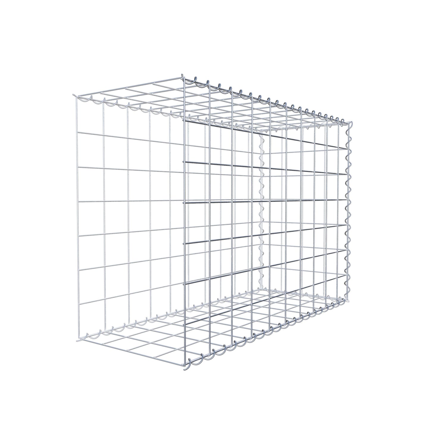 Opvokset gabion type 2 100 cm x 70 cm x 40 cm (L x H x D), maskestørrelse 10 cm x 10 cm, spiral