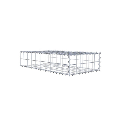 Opvokset gabion type 2 100 cm x 20 cm x 50 cm (L x H x D), maskestørrelse 10 cm x 10 cm, spiral