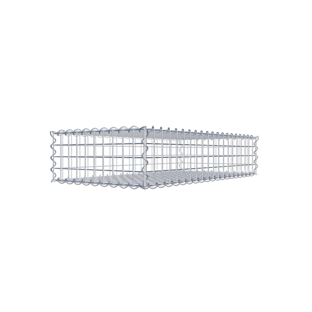 Gabião 100 cm x 20 cm x 50 cm (C x A x P), malhagem 5 cm x 5 cm, espiral
