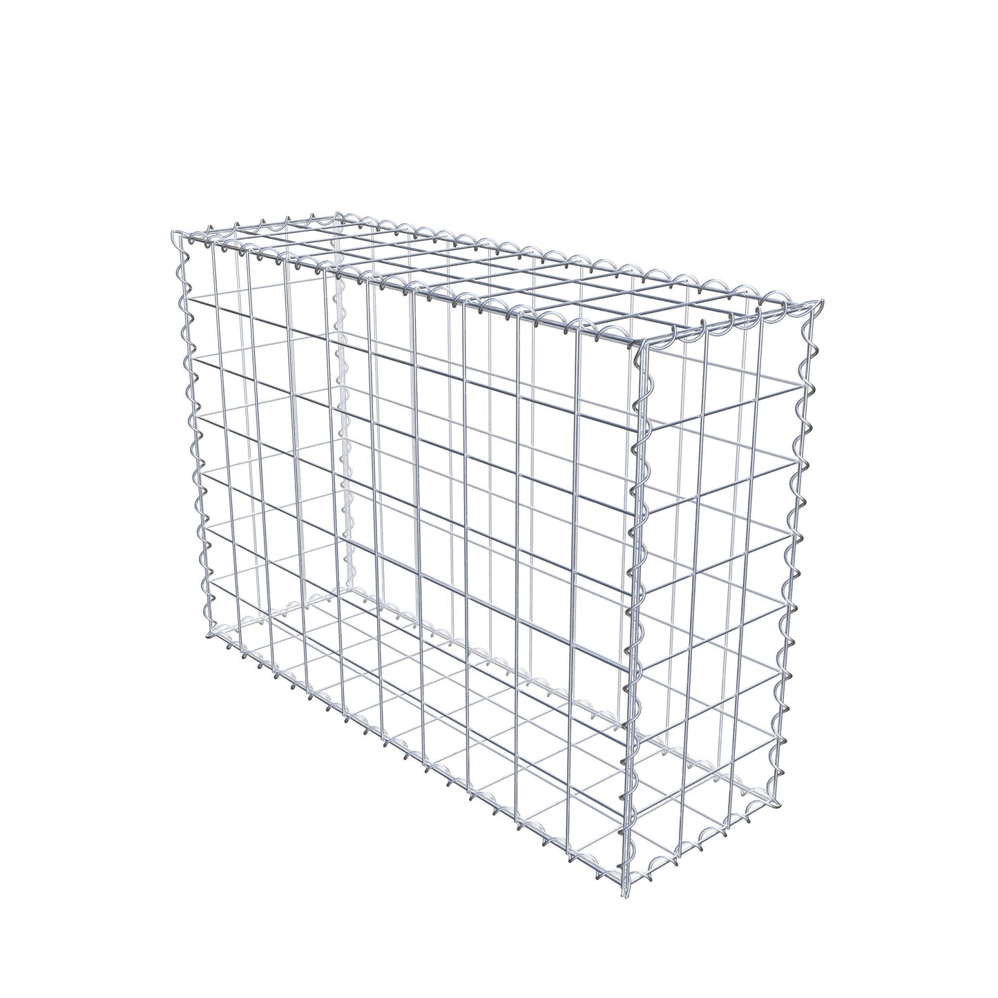 Gabião 100 cm x 70 cm x 30 cm (C x A x P), malhagem 10 cm x 10 cm, espiral