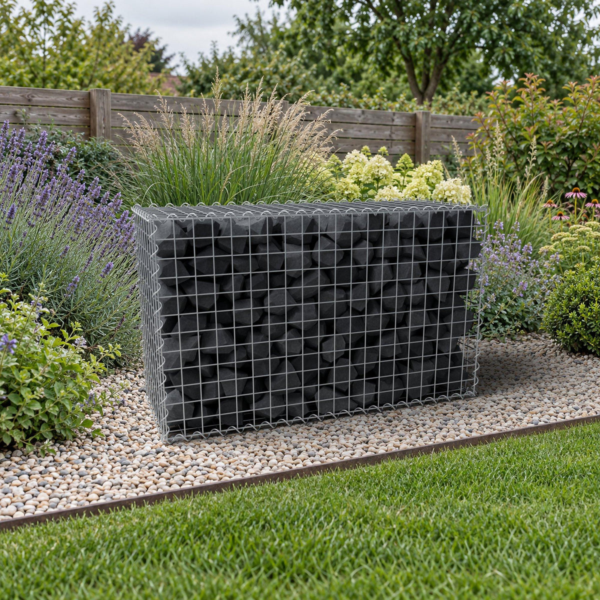 Gabion 100 cm x 60 cm x 40 cm (L x H x D), mesh size 5 cm x 5 cm, spiral