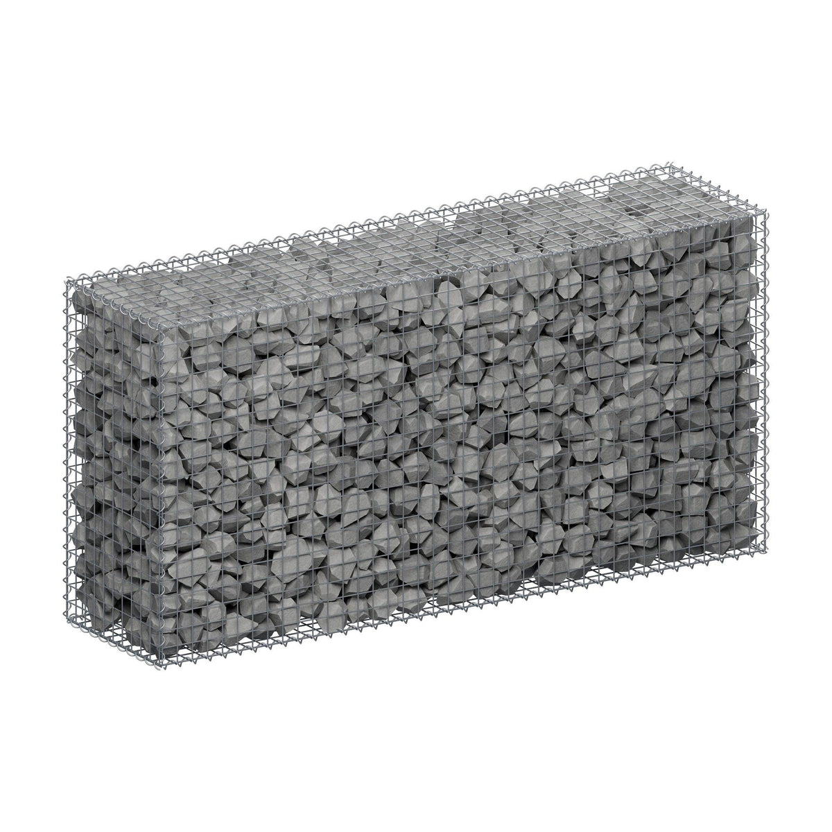 Gabion 200 cm x 100 cm x 50 cm (L x H x D), mesh size 5 cm x 5 cm, spiral