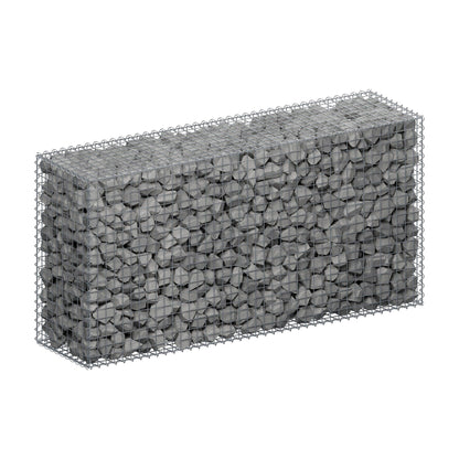 Gabion 200 cm x 100 cm x 50 cm (L x H x D), mesh size 5 cm x 5 cm, spiral
