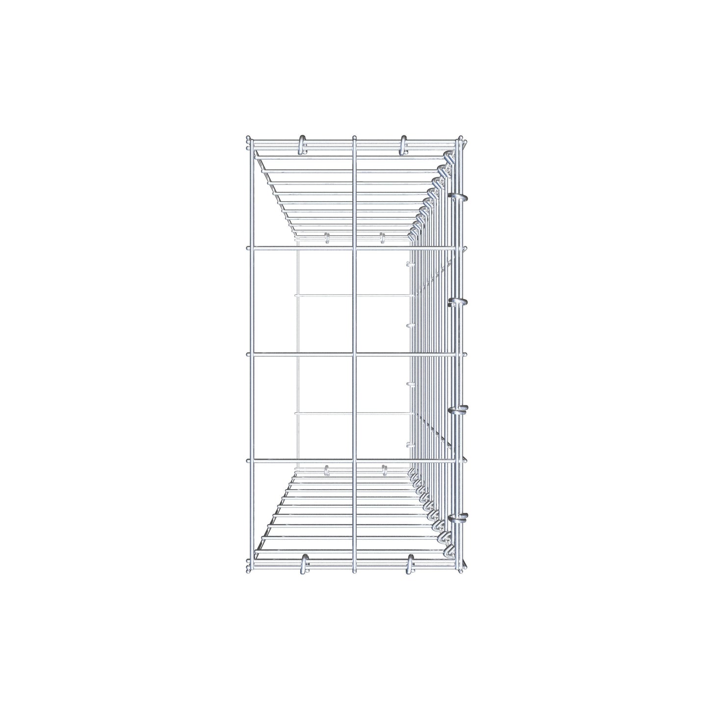Monteret gabion type 2 100 cm x 20 cm x 40 cm (L x H x D), maskestørrelse 10 cm x 10 cm, C-ring