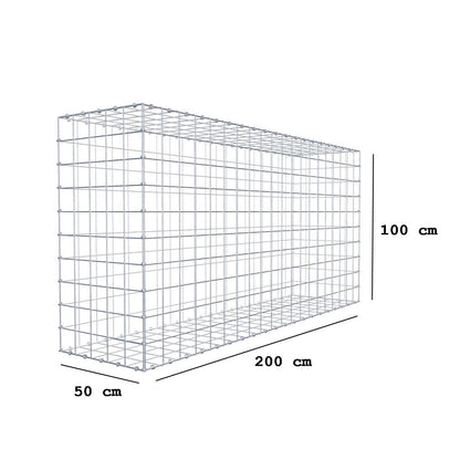 Schanskorf 200 cm x 100 cm x 50 cm (L x H x D), maaswijdte 10 x 10 cm, spiraalring
