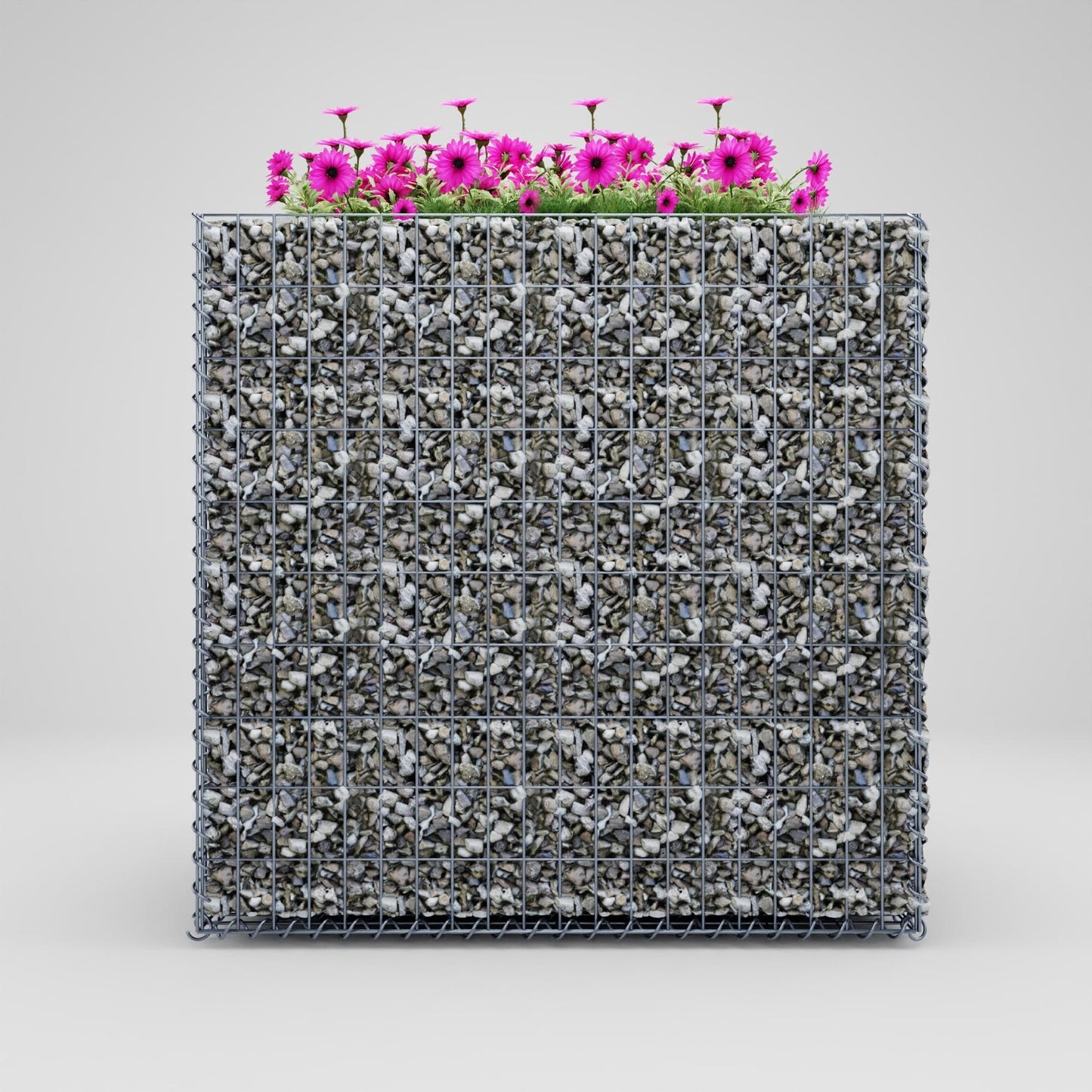 Lecho elevado rectangular 100 cm x 80 cm x 100 cm (largo x alto x fondo), malla 5 x 10 cm, espesor de pared 10 cm