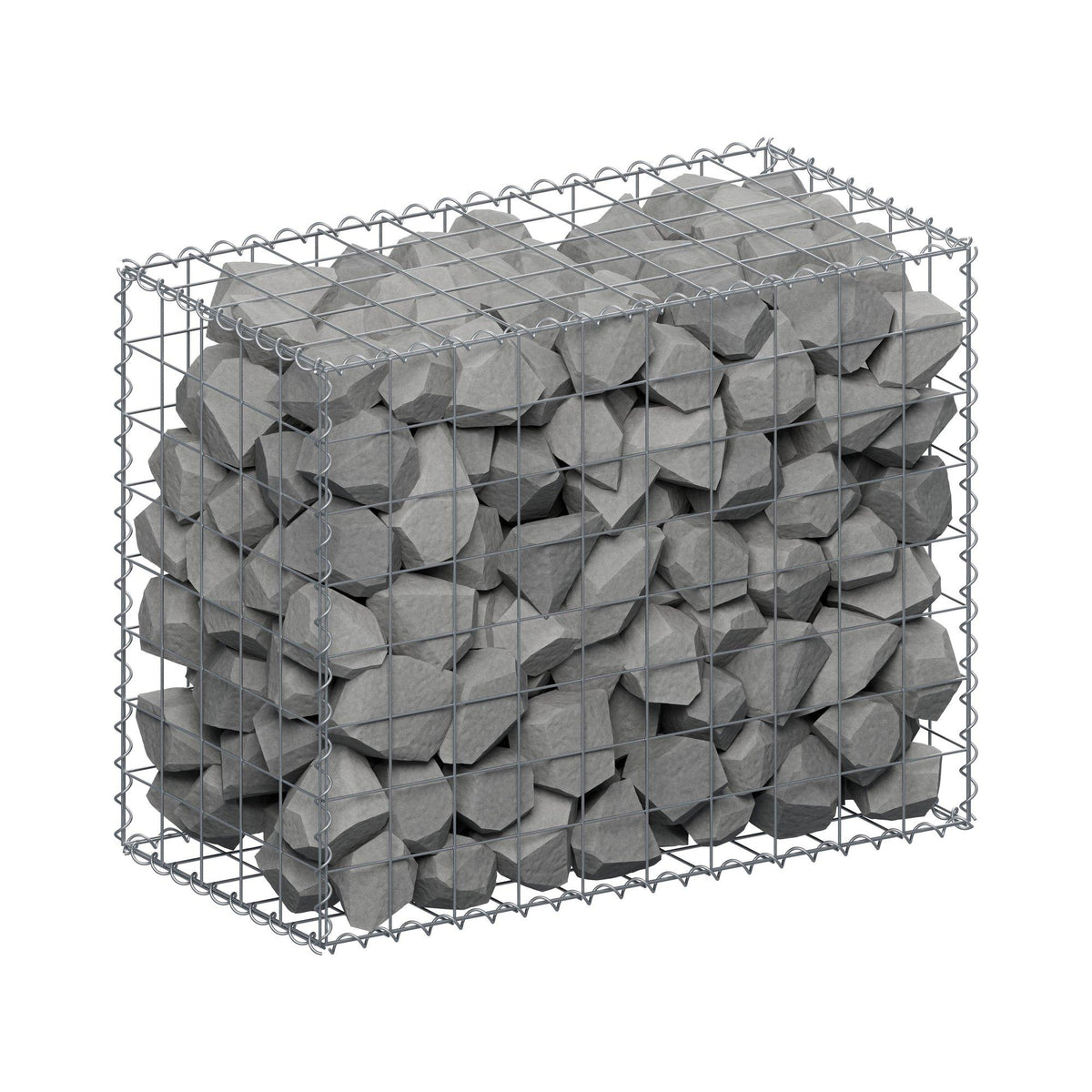 Schanskorf 100 cm x 80 cm x 50 cm (L x H x D), maaswijdte 10 cm x 10 cm, spiraalvormig