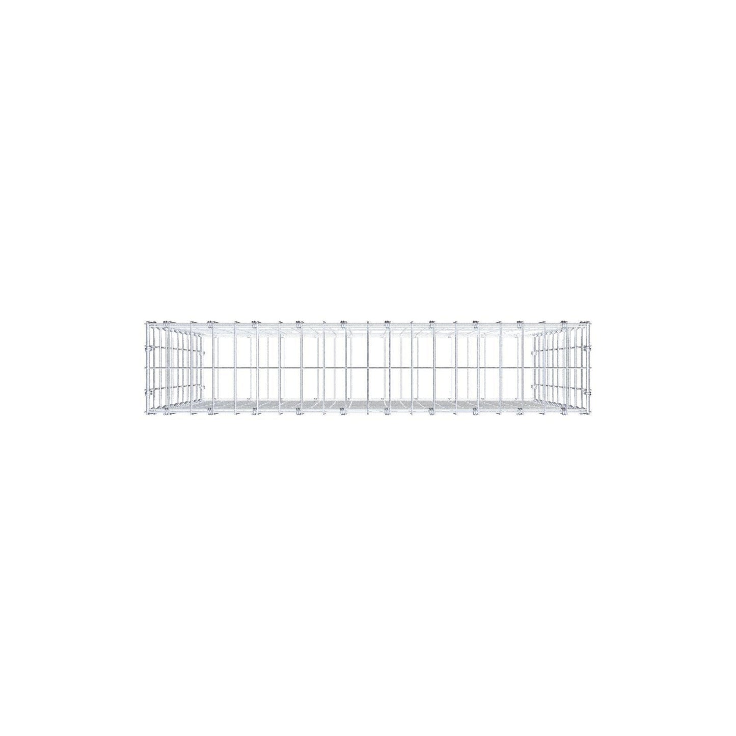 Gabion 100 cm x 100 cm x 20 cm (L x H x D), maskestørrelse 5 x 10 cm, spiralring