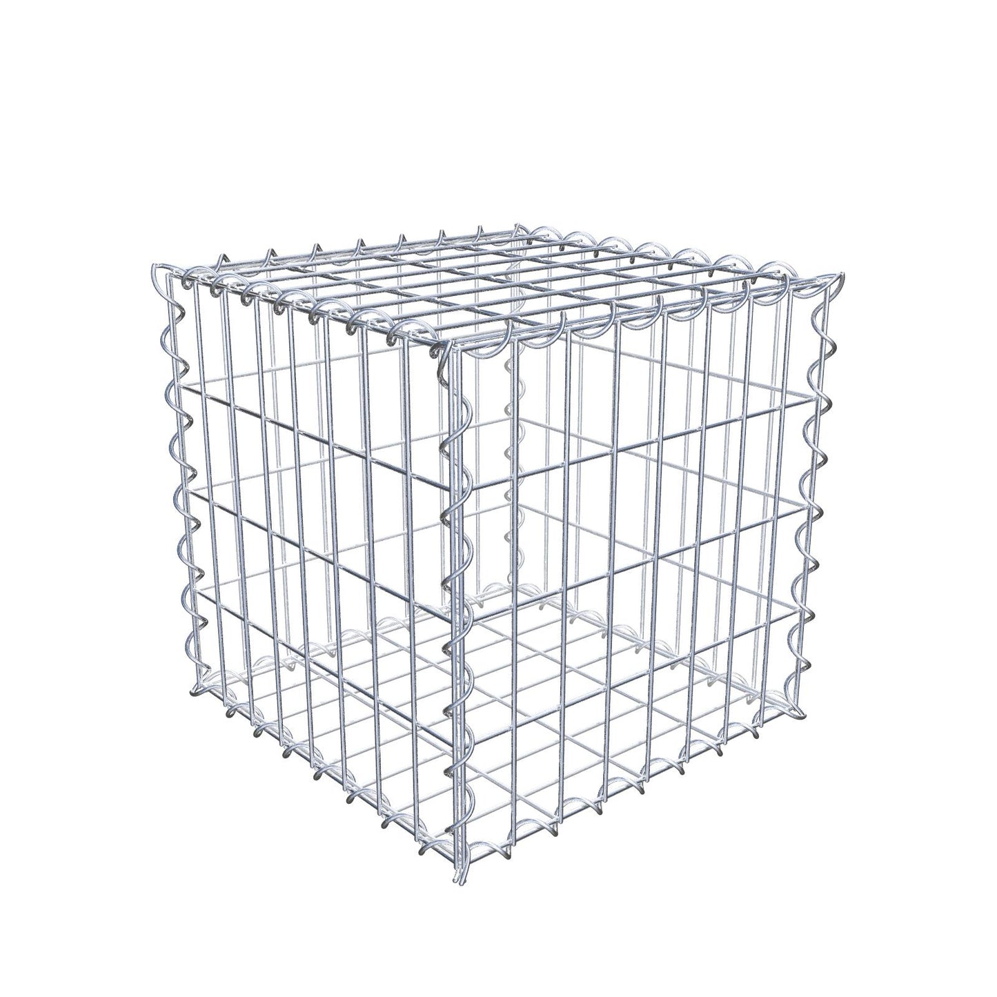 Schanskorf 40 cm x 40 cm x 40 cm (L x H x D), maaswijdte 5 cm x 10 cm, spiraalvormig