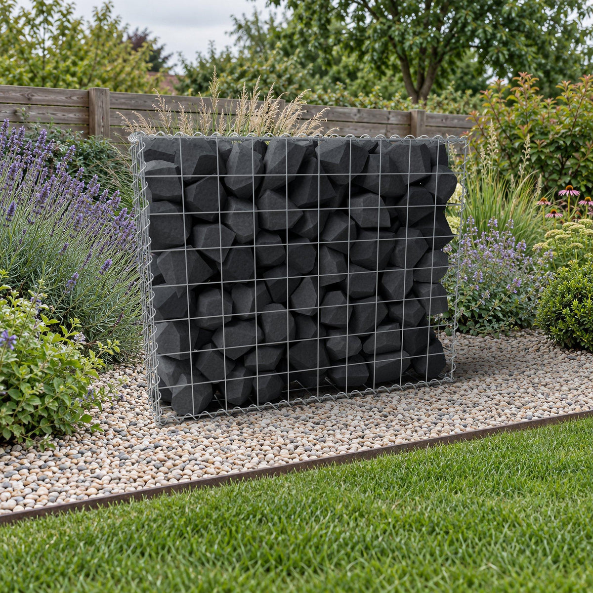 Gabione 100 cm x 80 cm x 20 cm (L x H x T), Maschenweite 10 cm x 10 cm, Spirale