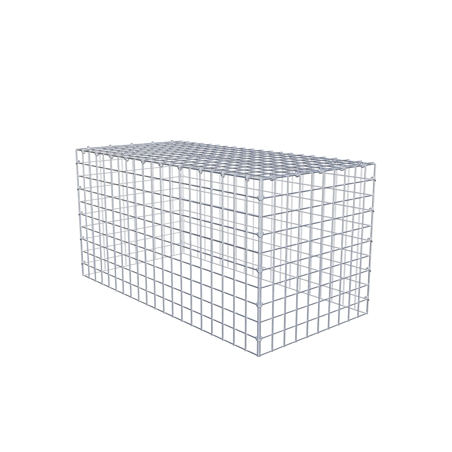 Gavión complementario de tipo 3 100 cm x 50 cm x 50 cm (largo x alto x fondo), malla 5 cm x 5 cm, anillo en C