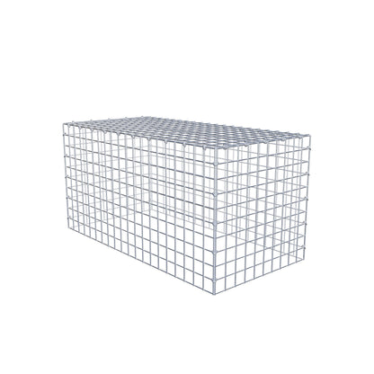 Gavión complementario de tipo 3 100 cm x 50 cm x 50 cm (largo x alto x fondo), malla 5 cm x 5 cm, anillo en C