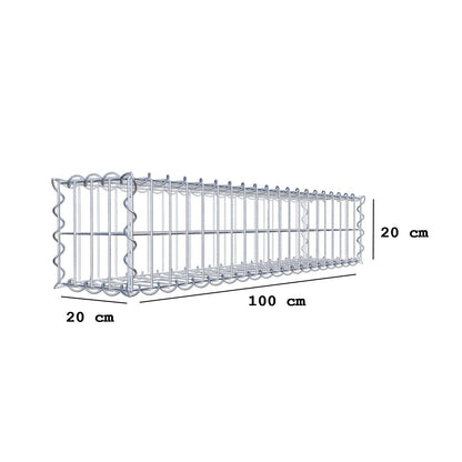 Gabião 100 cm x 20 cm x 20 cm (C x A x P), malhagem 5 cm x 10 cm, espiral
