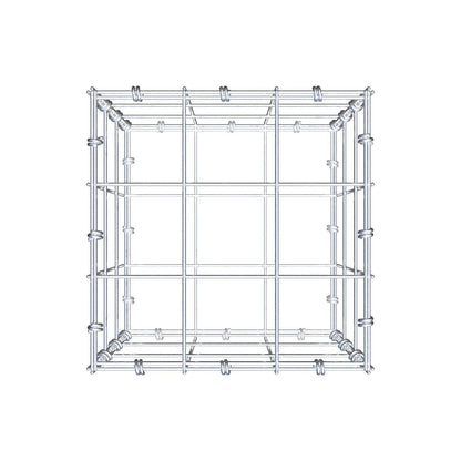 Gabione 30 cm x 30 cm x 30 cm (L x H x T), Maschenweite 10 x 10 cm, Spiralring