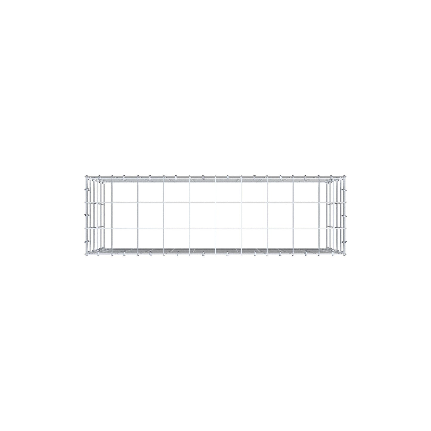 Typ 3 påbyggnadsgabion 100 cm x 50 cm x 30 cm (L x H x D), maskstorlek 10 cm x 10 cm, C-ring
