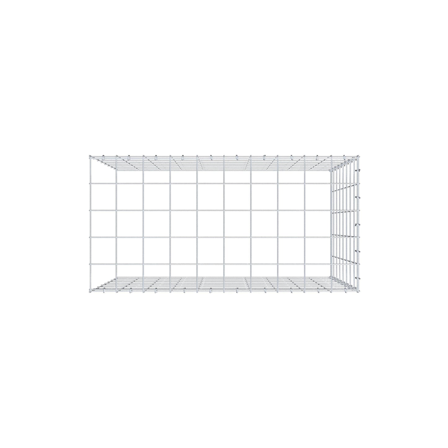 Gavión complementario de tipo 4 100 cm x 80 cm x 50 cm (L x A x P), malla 10 cm x 10 cm, anillo en C