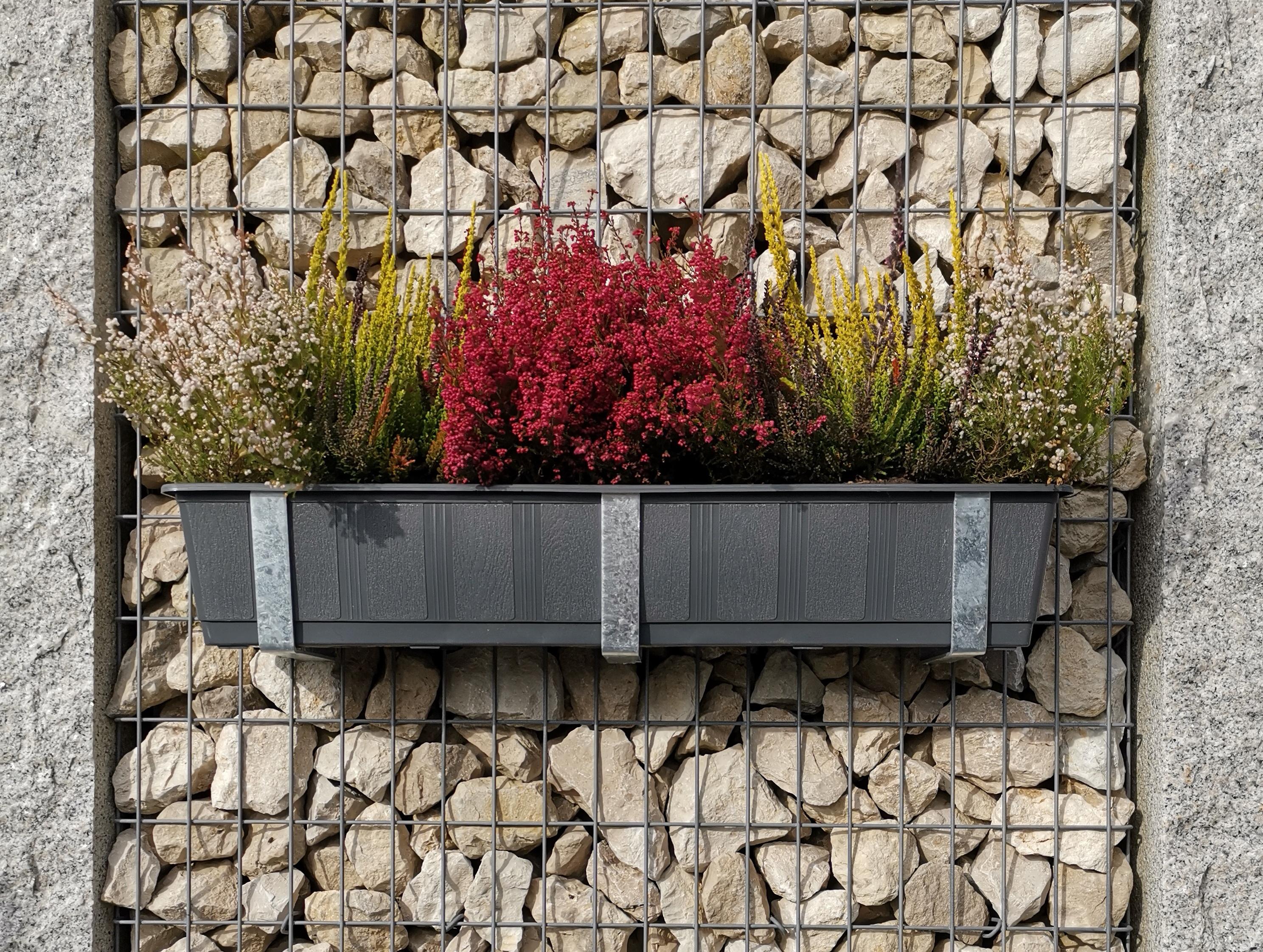 Galvanized flower box holders in a set of 3 for gabions MW 5 x 10