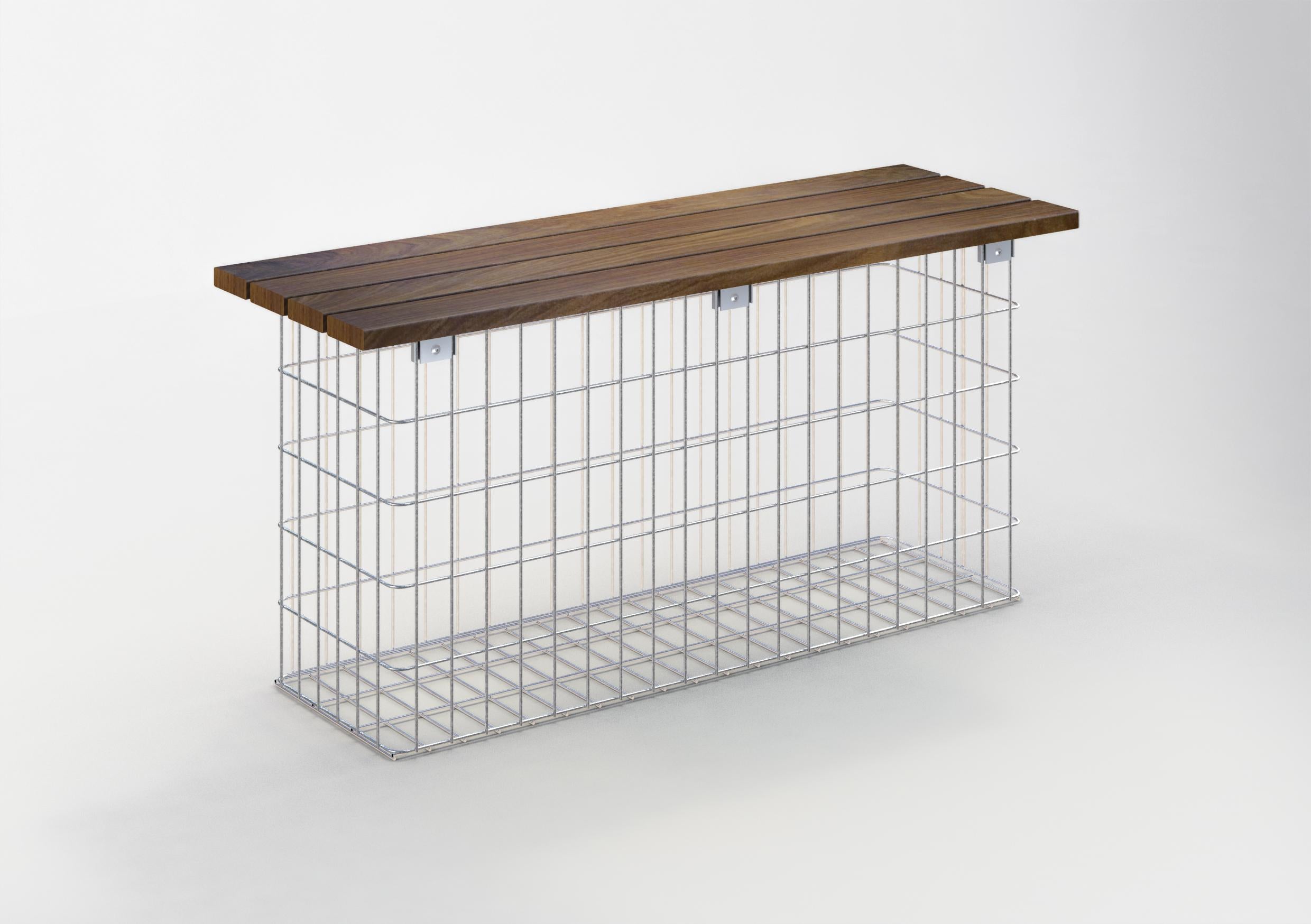 Banco de jardim 102 x 50 x 32 cm CUMARU MW 5 x 10 cm, galvanizado a quente