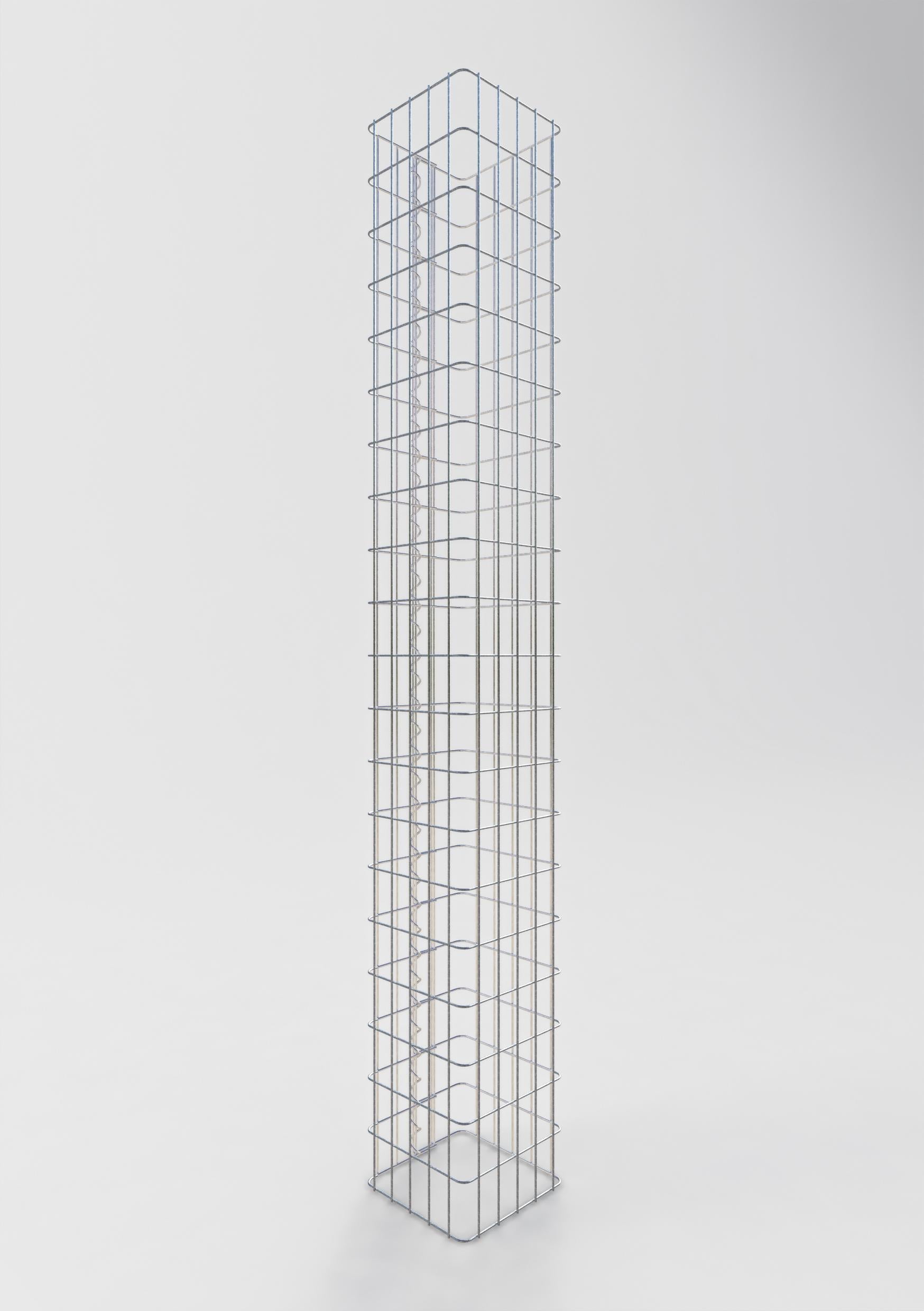 Colonna di gabbioni angolare 27 cm x 27 cm, altezza 200 cm, MW 5 cm x 10 cm