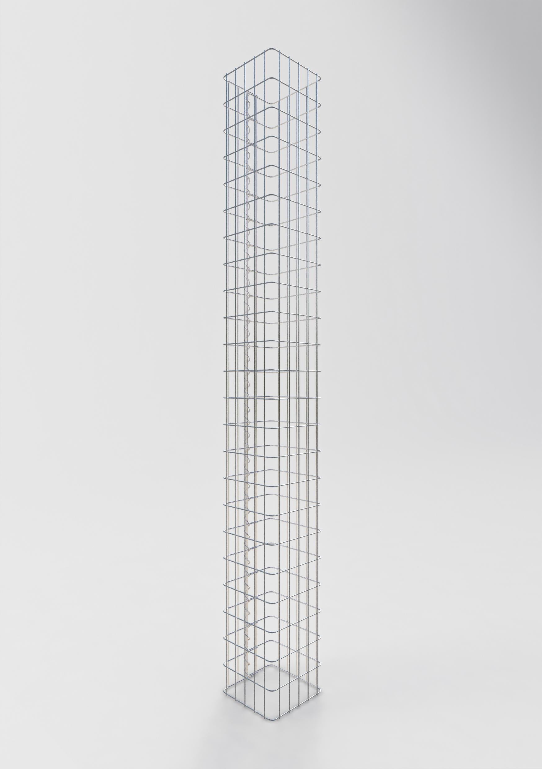 Colonna di gabbioni angolare 27 cm x 27 cm, 230 cm di altezza, MW 5 cm x 10 cm