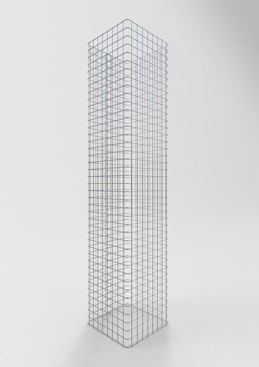 Gabionensäule eckig 42  cm x 42  cm, 200 cm Höhe, MW 5 cm x 5 cm