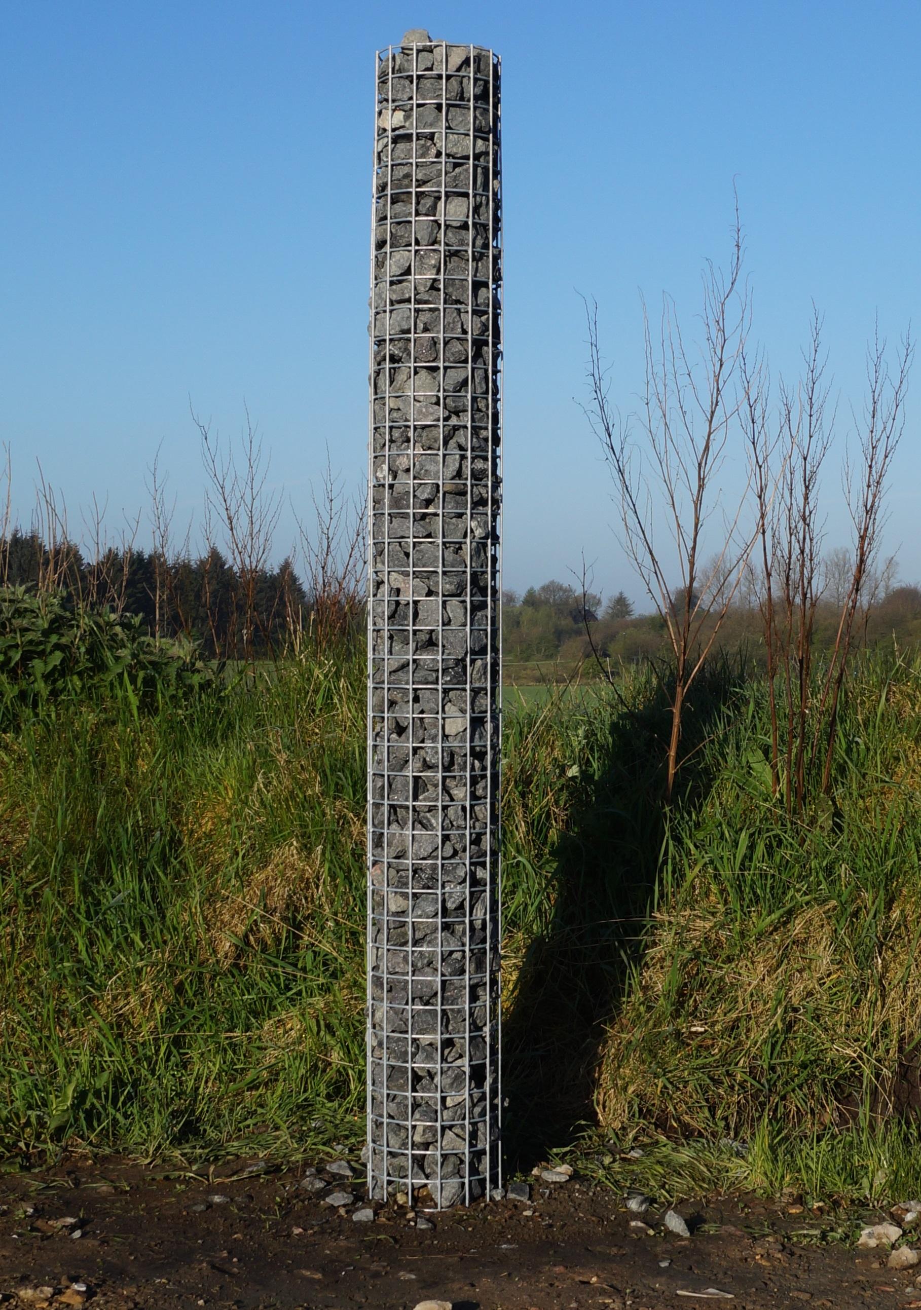 Gabionensäule rund feuerverzinkt, 22 cm Durchmesser, 200 cm Höhe, MW 5 cm x 5 cm