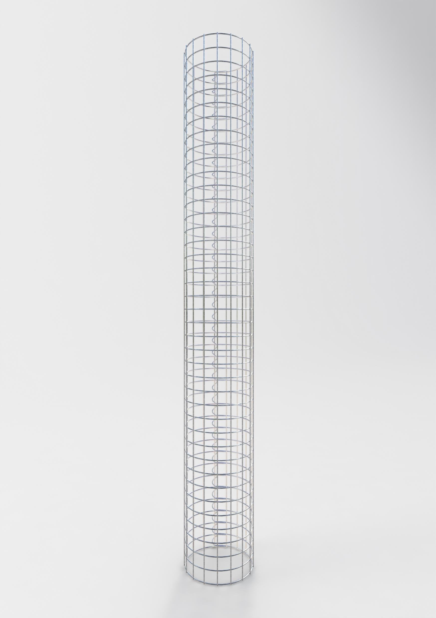 Gabion column around 27 cm diameter, 200 cm high, mesh size 5 cm x 5 cm