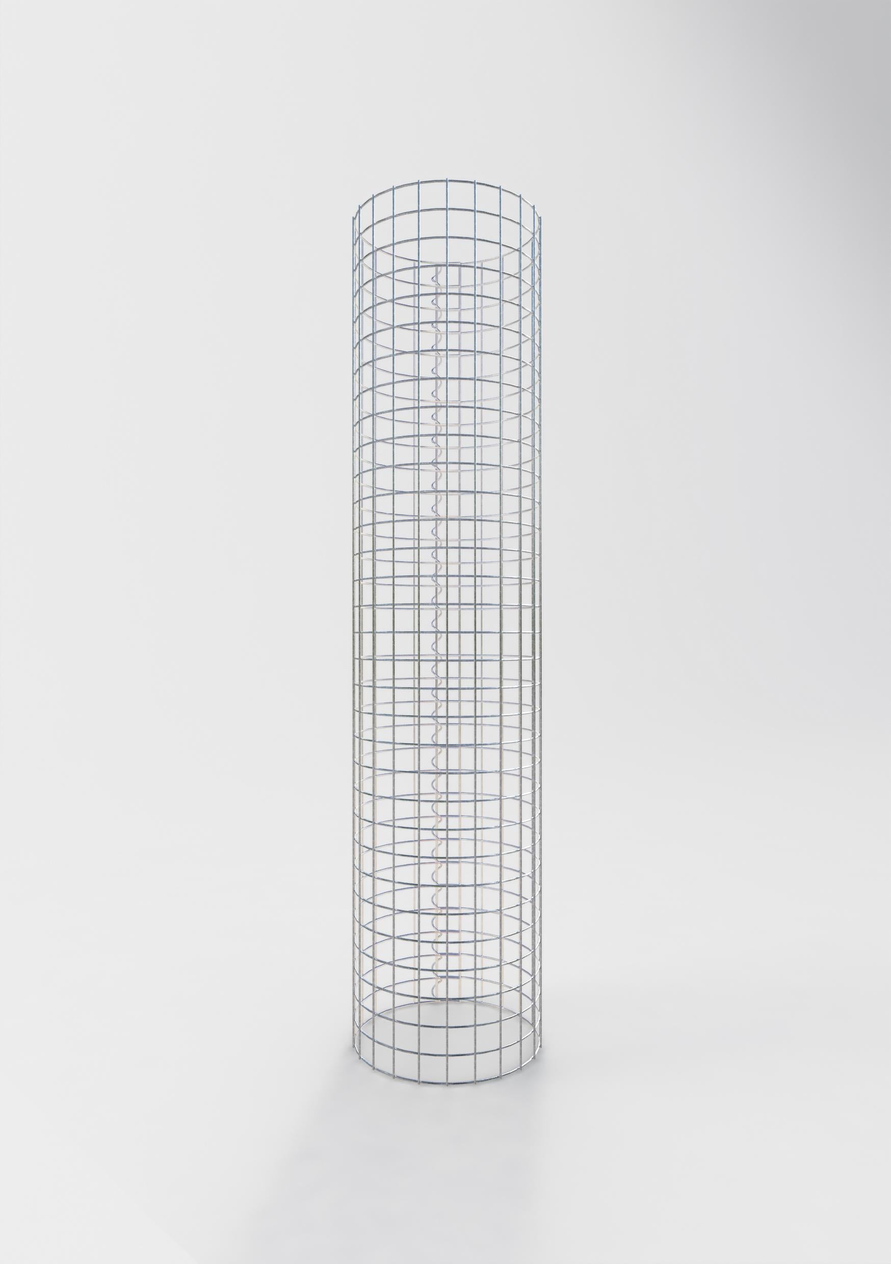 Gabion column around 37 cm diameter, 160 cm height, mesh size 5 cm x 5 cm