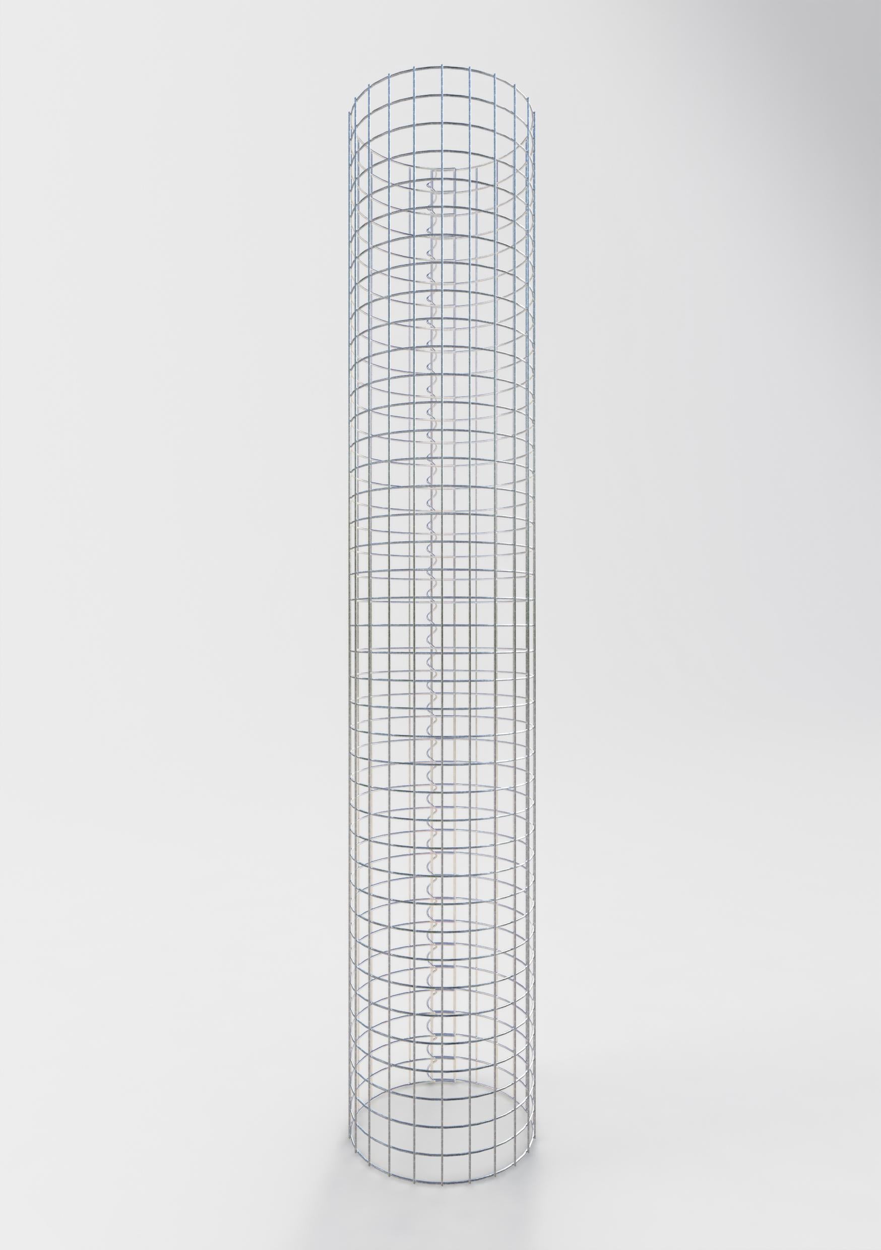 Colonna gabbionata rotonda 37 cm di diametro, 200 cm di altezza, maglia 5 cm x 5 cm