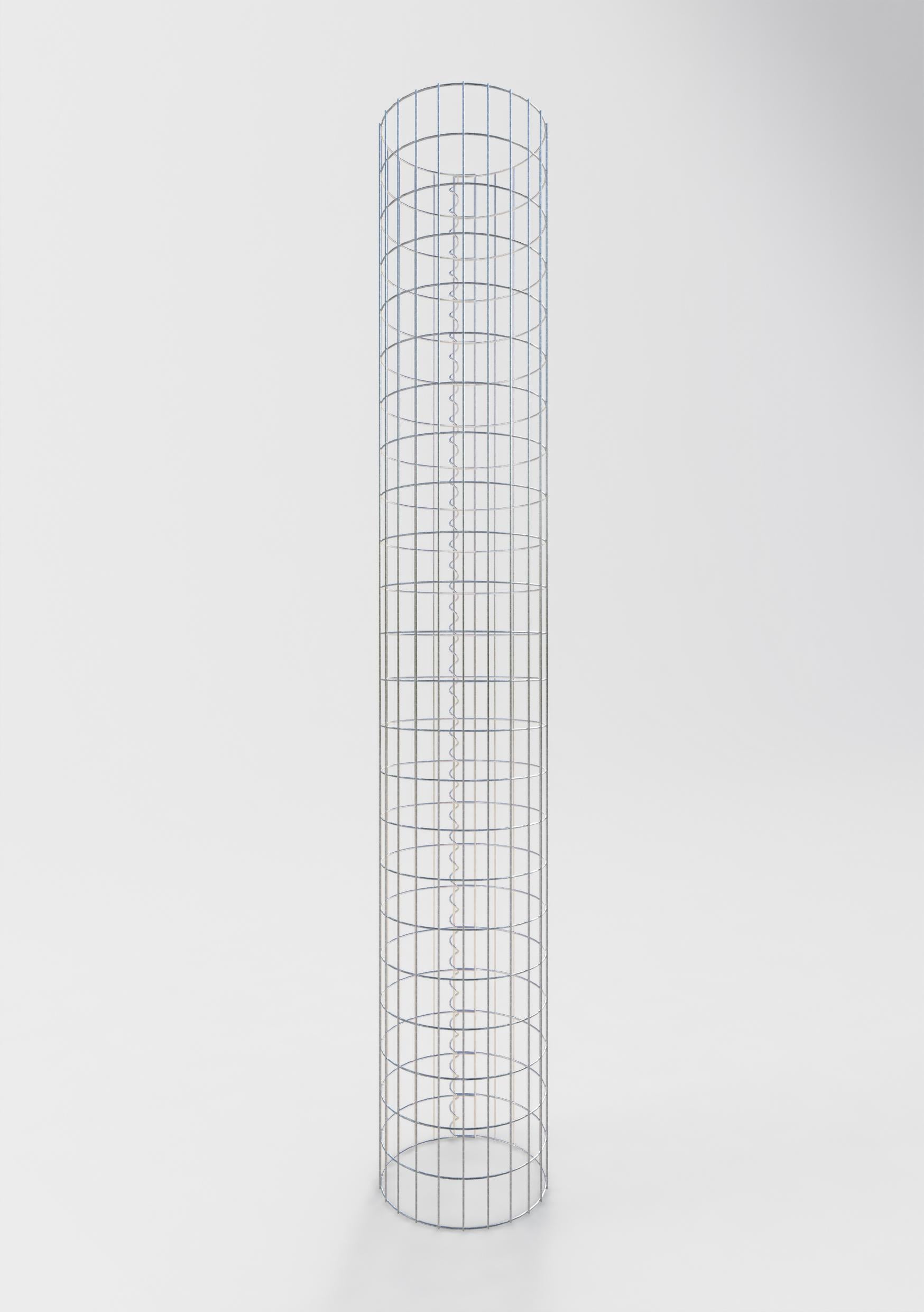 Gabion column around 37 cm diameter, 230 cm height, mesh size 5 cm x 10 cm