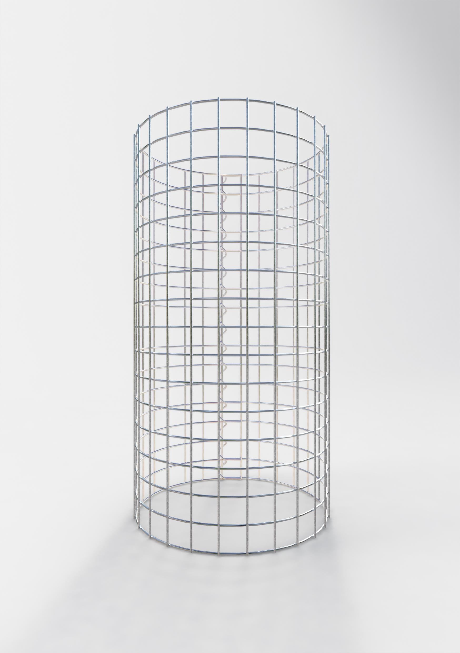 Gabion column around 42 cm diameter, 80 cm height, mesh size 5 cm x 5 cm