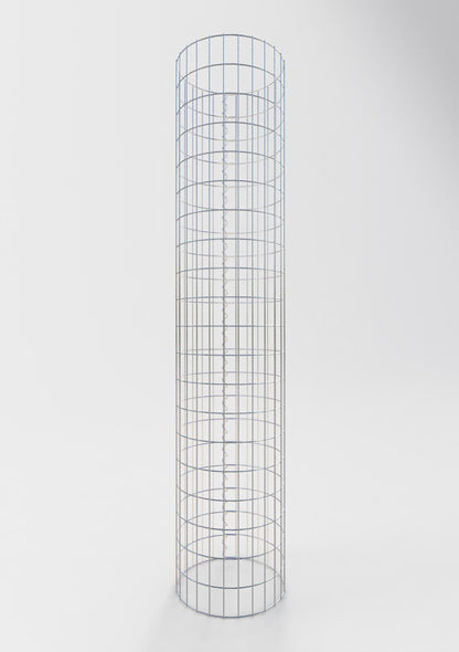 Columna de gaviones redonda de 42 cm de diámetro, 200 cm de altura, malla de 5 cm x 10 cm