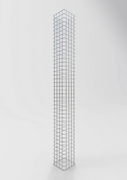 Colonne de gabion carrée galvanisée à chaud, 22 cm x 22 cm, 200 cm de hauteur, MW 5 cm x 5 cm