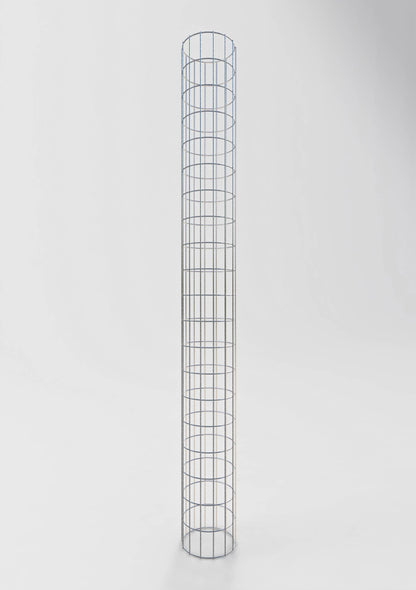 Colonne de gabion ronde galvanisée à chaud, 22 cm de diamètre, 200 cm de hauteur, MW 5 cm x 10 cm
