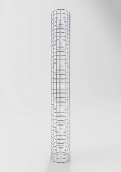 Colonna di gabbioni, rotonda, zincata a caldo, diametro 27 cm, altezza 200 cm, MW 5 cm x 5 cm