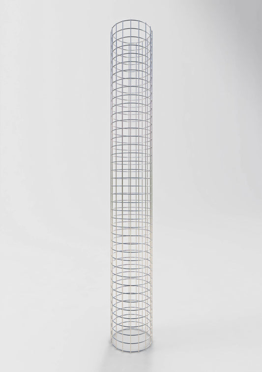 Coluna de gabião redonda, galvanizada a quente, 27 cm de diâmetro, 200 cm de altura, malha 5 cm x 5 cm