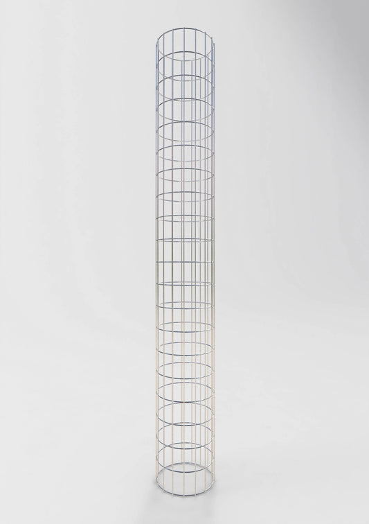 Coluna de gabião redonda, galvanizada a quente, 27 cm de diâmetro, 200 cm de altura, malha 5 cm x 10 cm